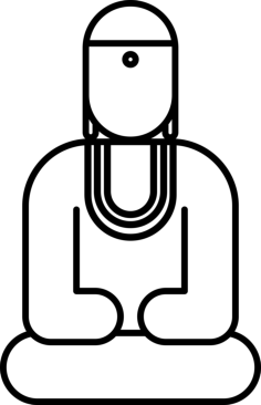 Great Buddha Sketch Style Svg Vector, Free Vectors File